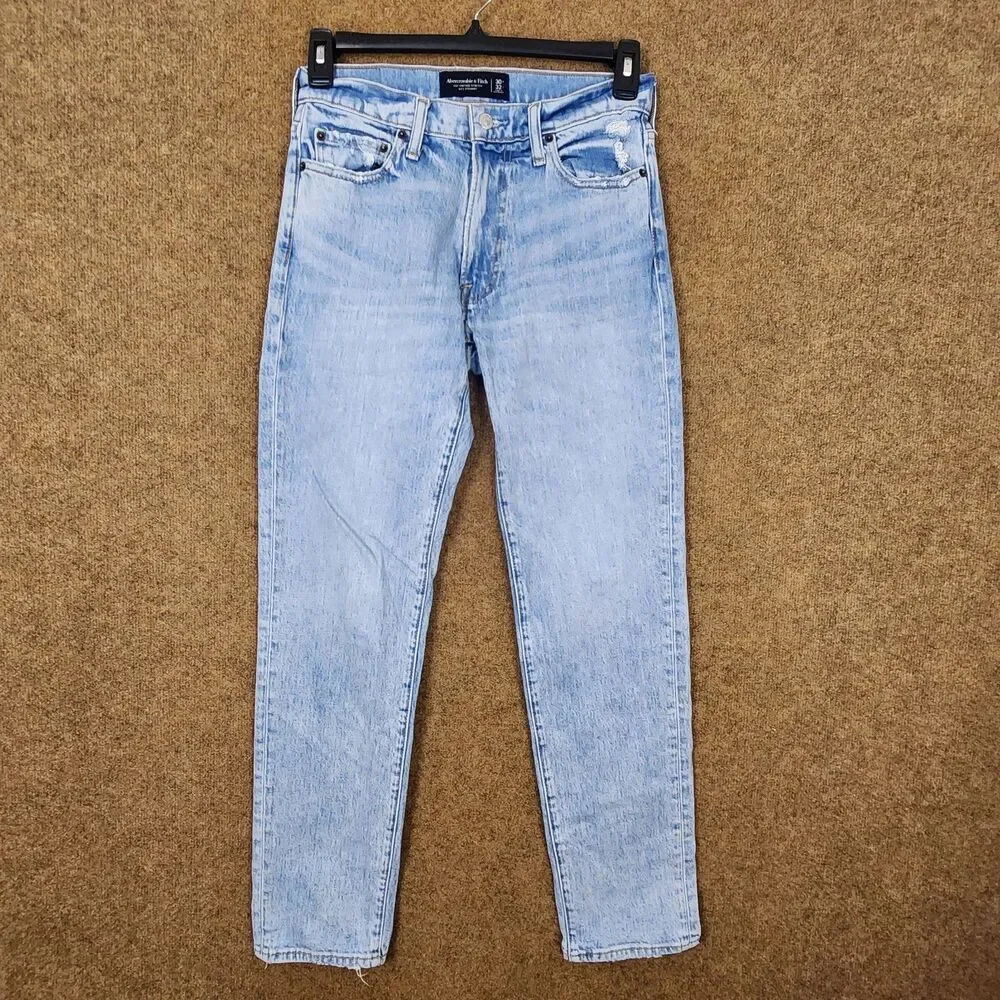 EUC Abercrombie & Fitch Vintage Men Stretch 90s Straight Jeans 30x32 Light Wash